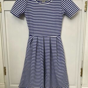 Blue and White Striped Kids Dress